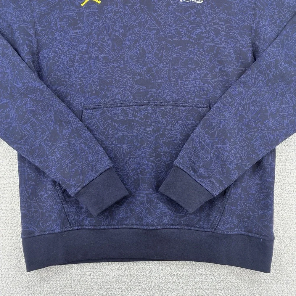 NWT Jordan Michigan Wolverines Hoodie Mens Medium Navy Football AOP DR0278-426